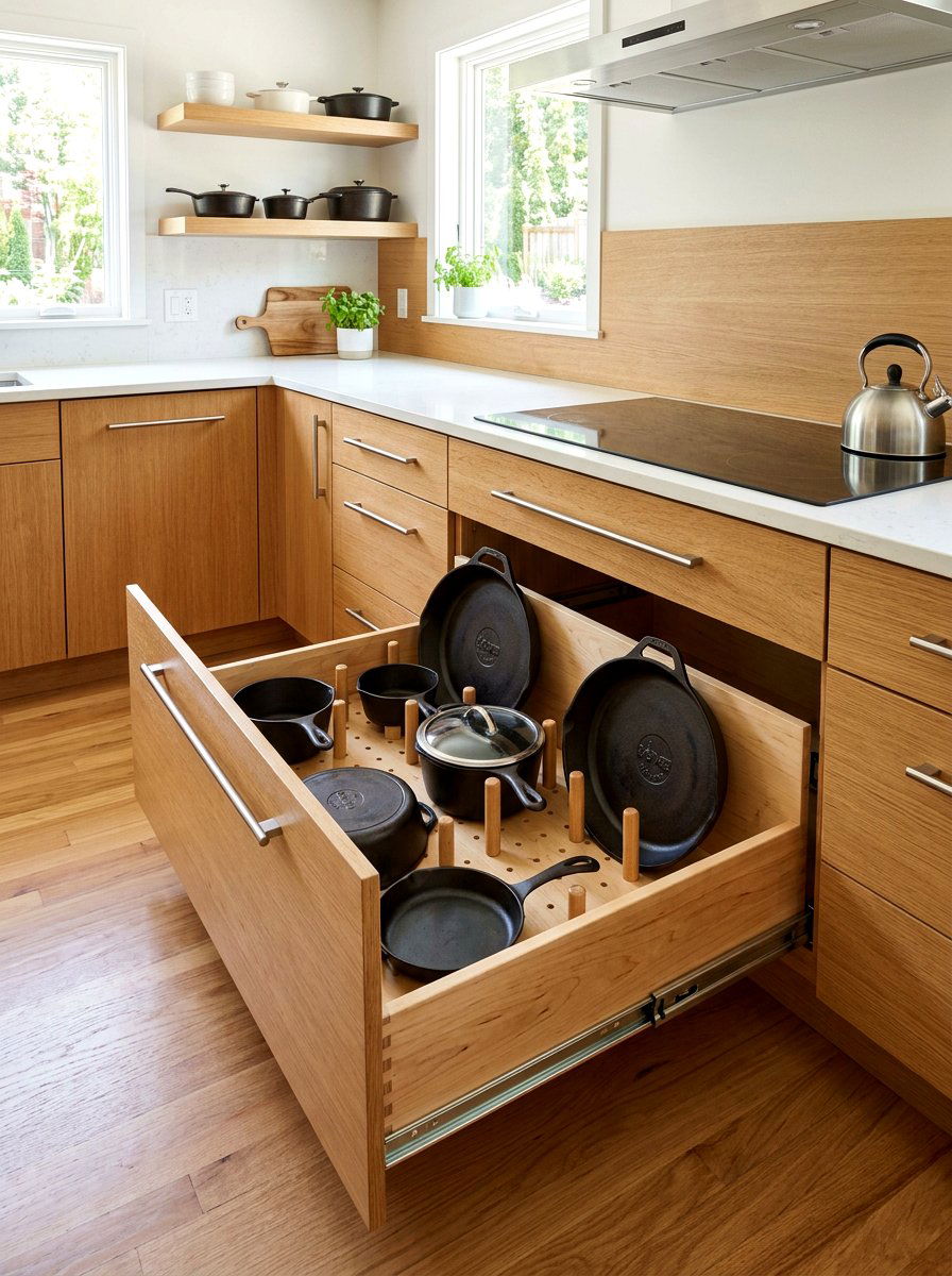 Deep Pot Drawer - 30 kitchen storage ideas