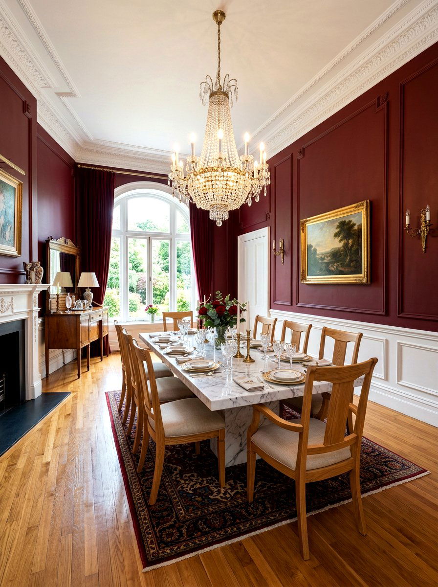 Deep Red Dining Room Walls - 30 oxblood fall dining room ideas