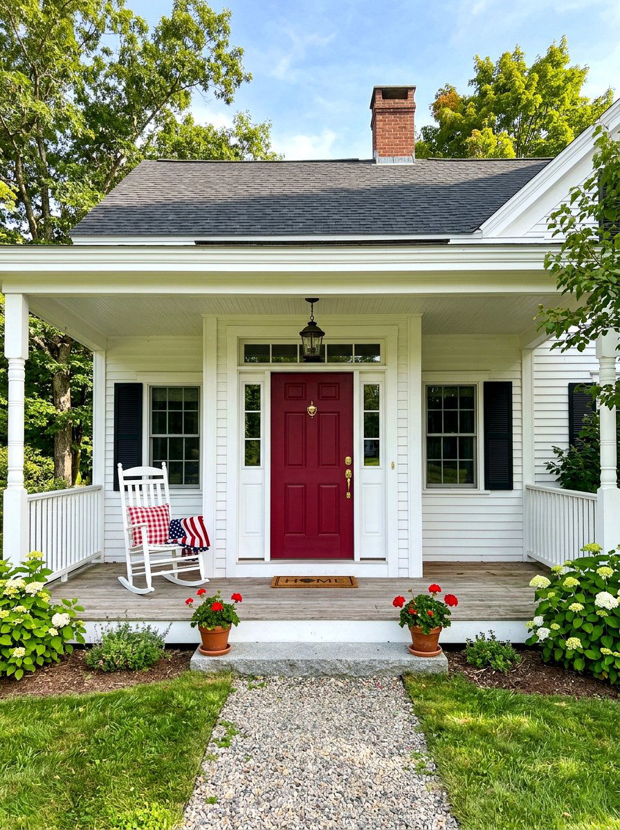 Deep Red Front Door - 30 front door paint color ideas