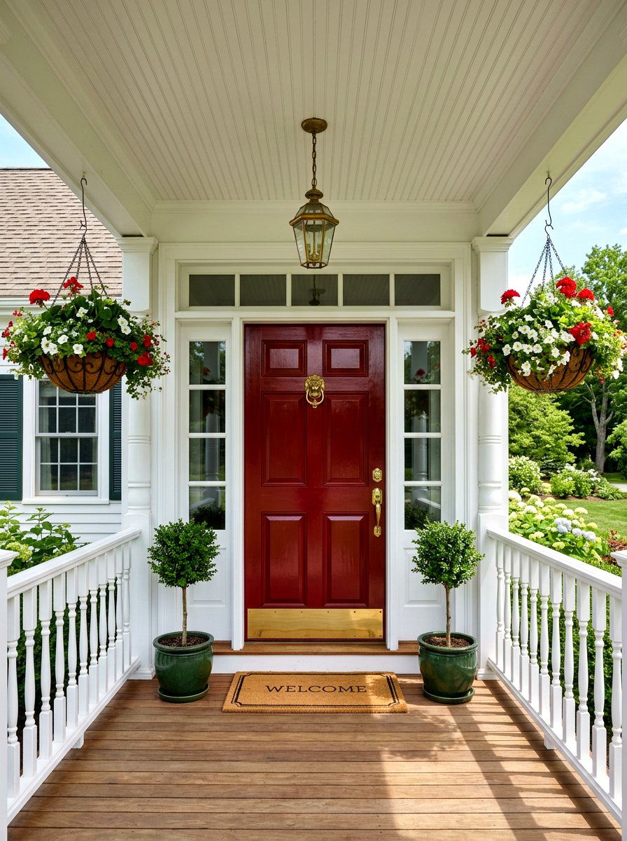 Deep Red Glossy Door - 30 lacquered front door ideas