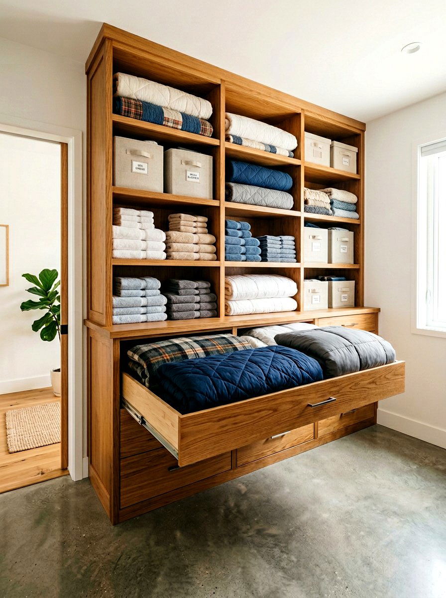 Deep Shelf Storage Design - 30 hallway linen closet ideas