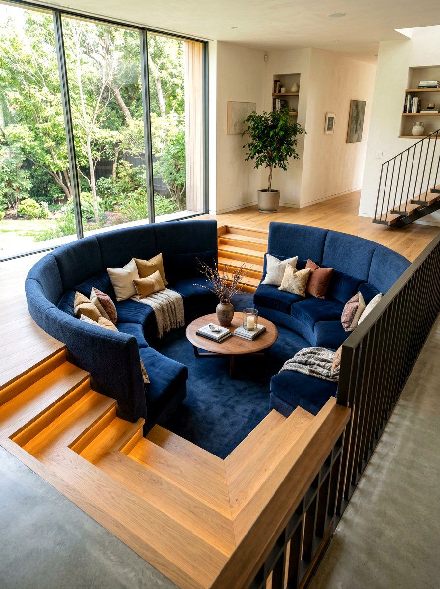 Deep Sunken Living Space - 30 conversation pit living room ideas