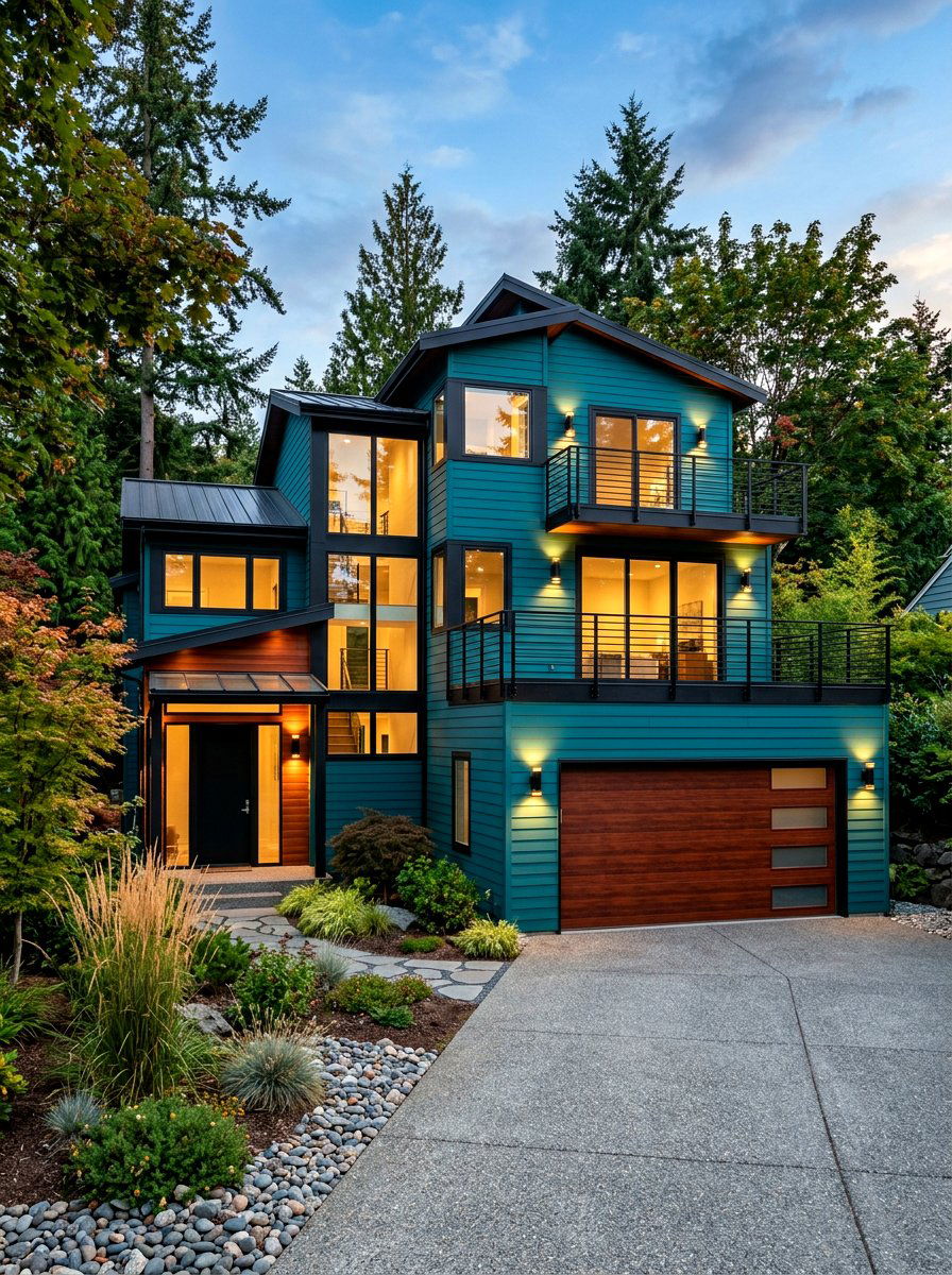 Deep Teal Exterior - 30 green house exterior ideas