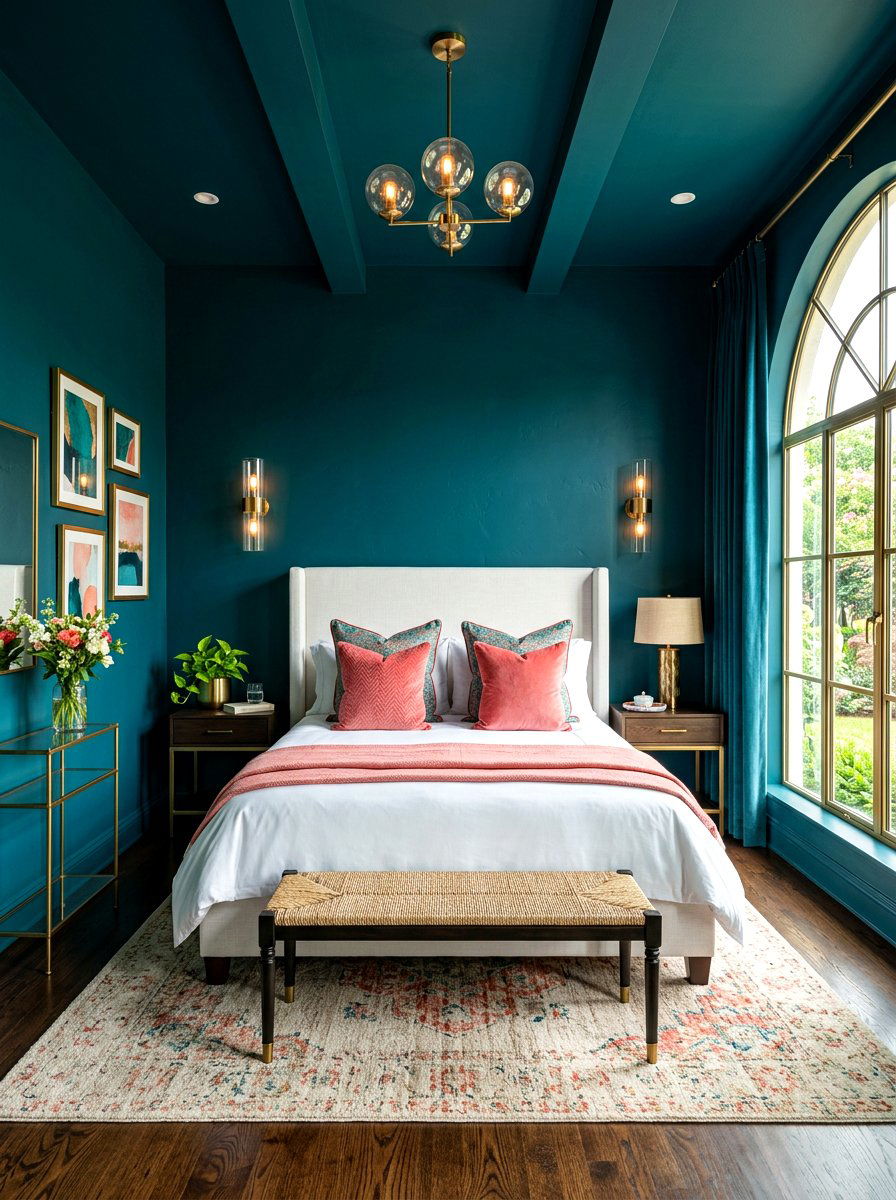 Deep Teal Guest Suite - 30 saturated color room ideas