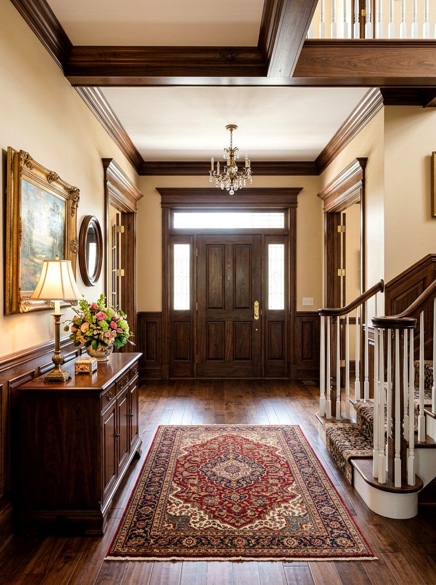 Deep Wood Trim - 30 old money foyer ideas