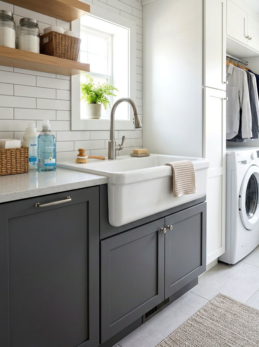 Deep basin utility sink cabinet - 30 utility sink cabinet ideas