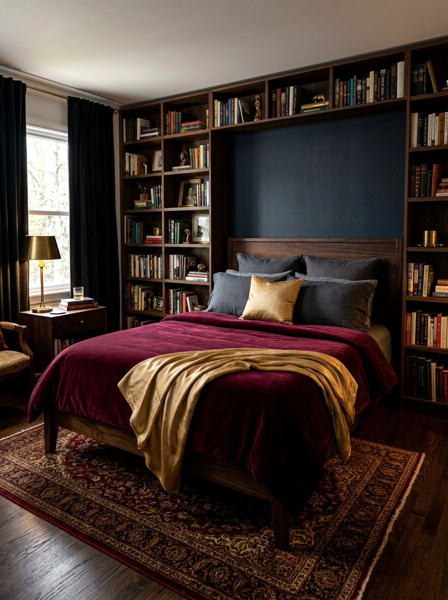 Deep burgundy bedding - 30 designer duvet styling ideas