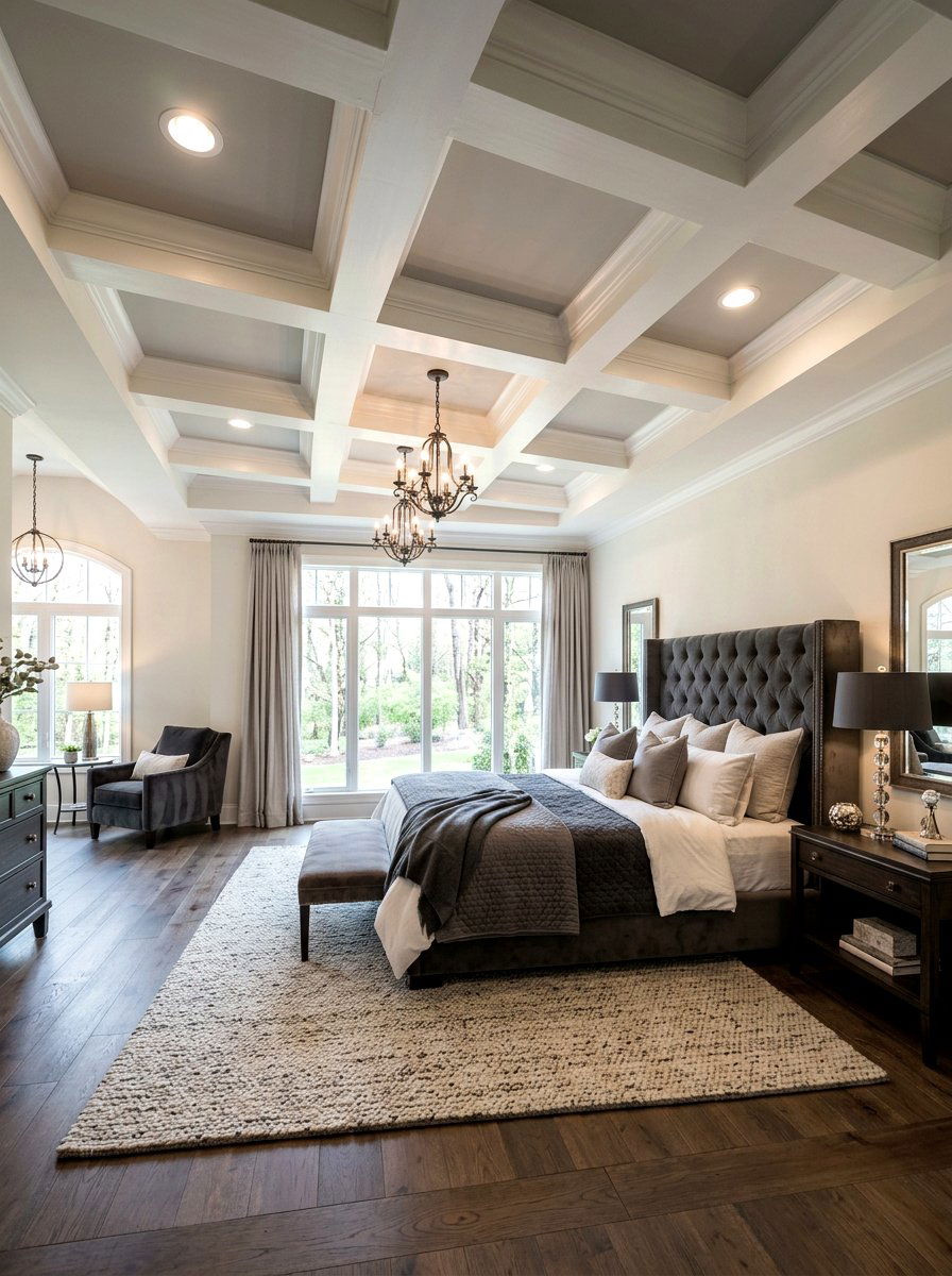 Deep coffered ceiling master bedroom - 30 coffered ceiling ideas