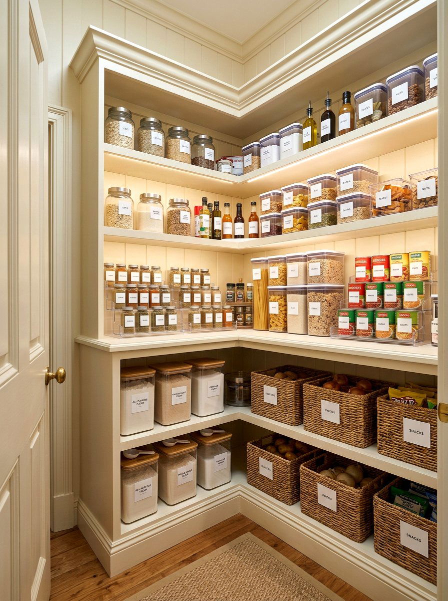 Deep corner pantry shelves - 30 corner pantry shelving ideas