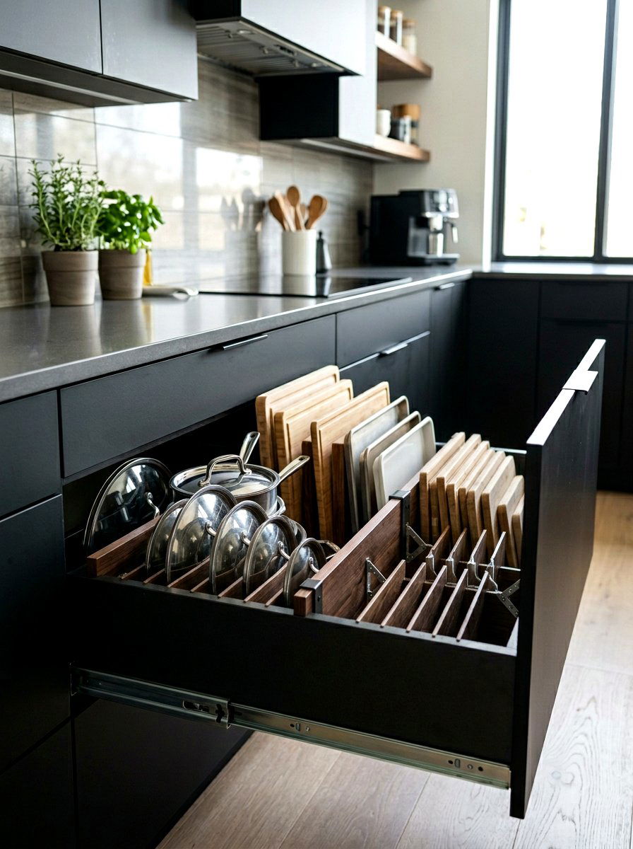 Deep drawer tray divider - 30 tray divider cabinet ideas