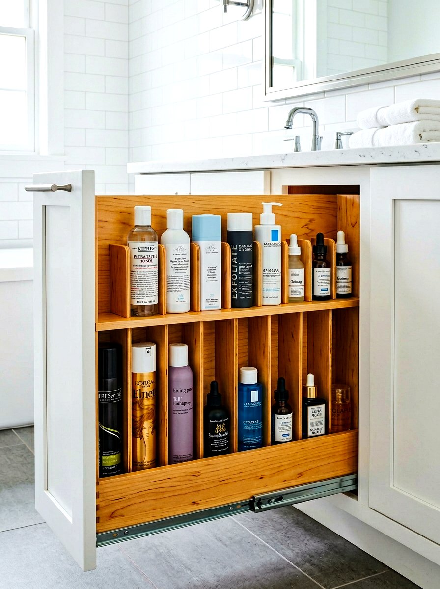 Deep drawer vertical dividers - 30 vanity drawer organization ideas