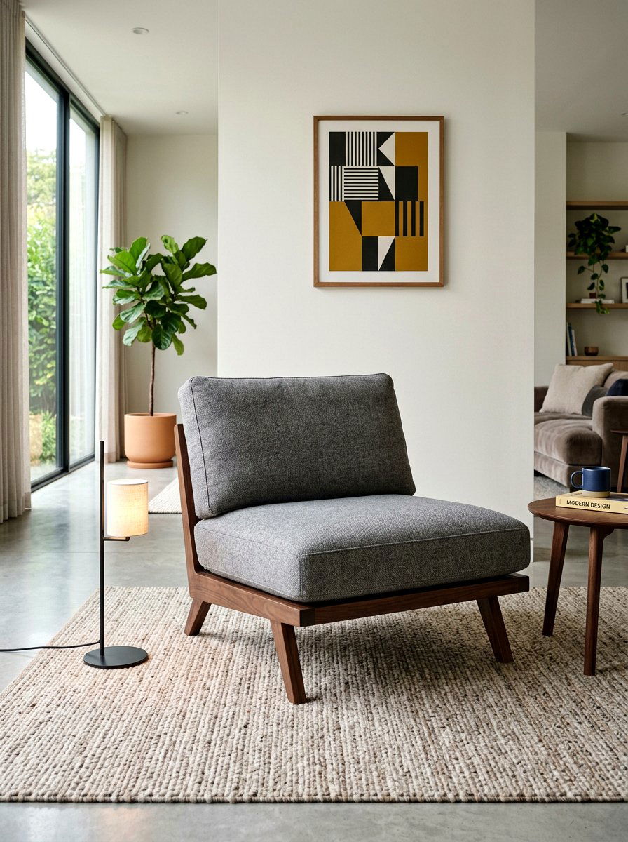 Deep seat armless chair - 30 armless chair living room ideas