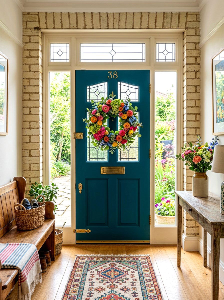 Deep teal front door - 30 front door color ideas