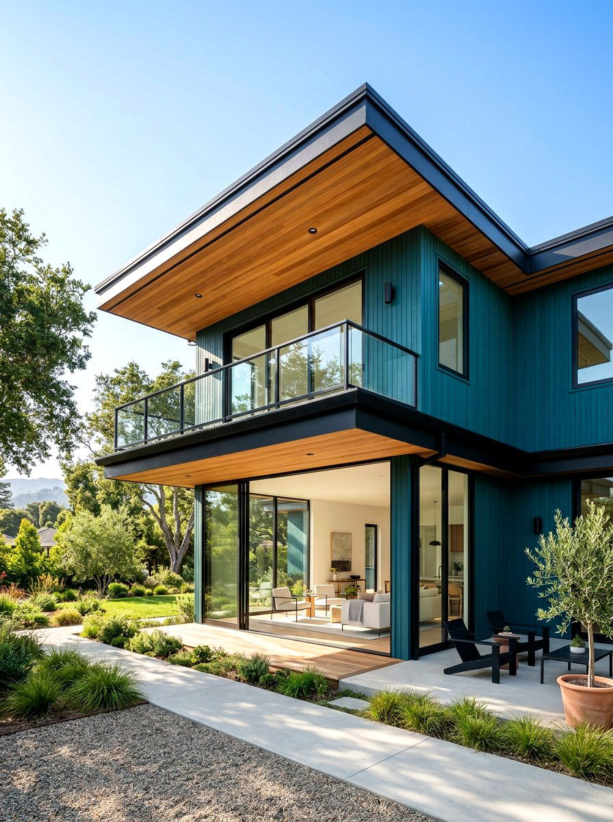 Deep teal siding - 30 house siding color ideas
