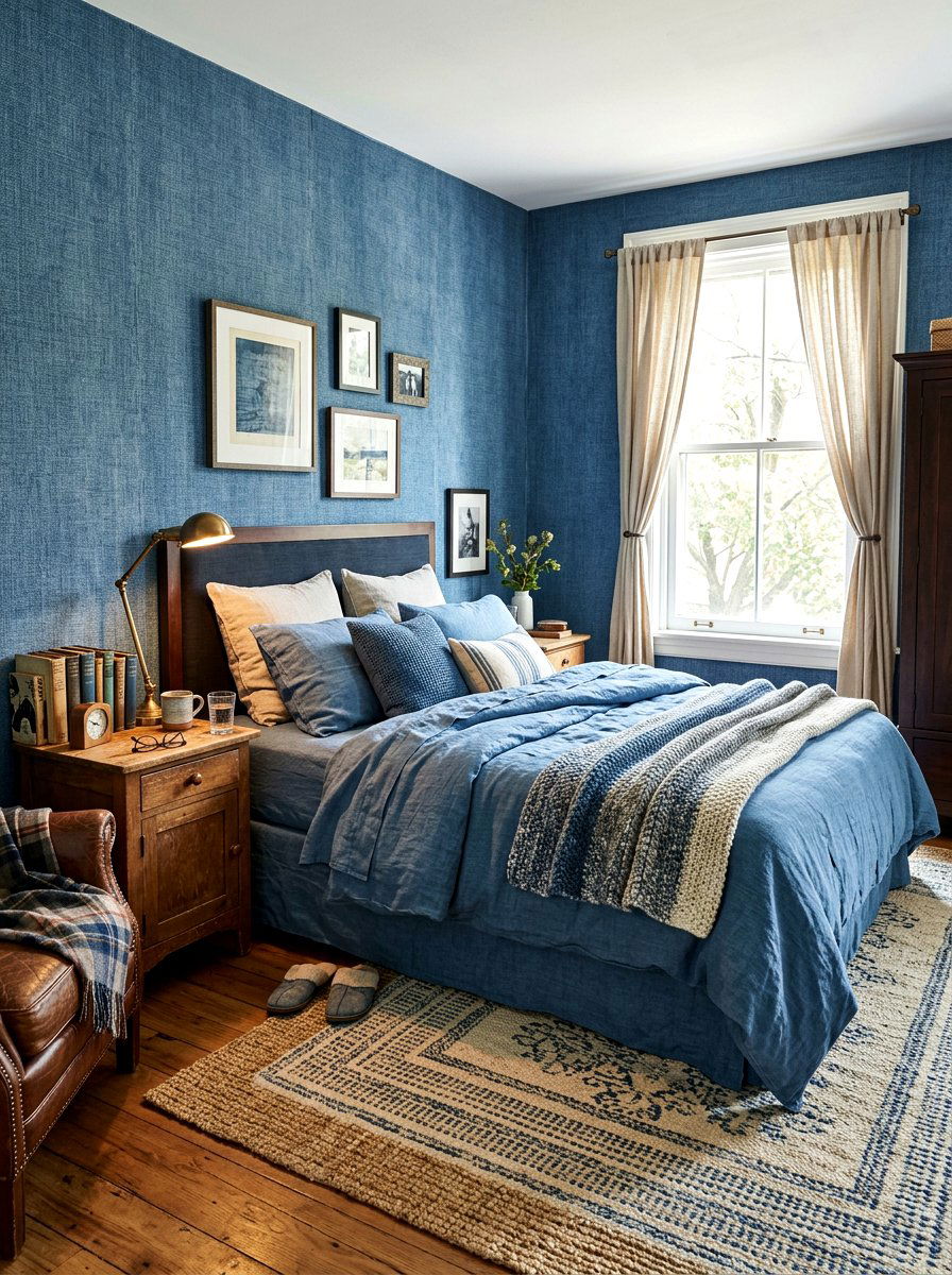 Denim Blue Bedroom - 30 blue bedroom ideas