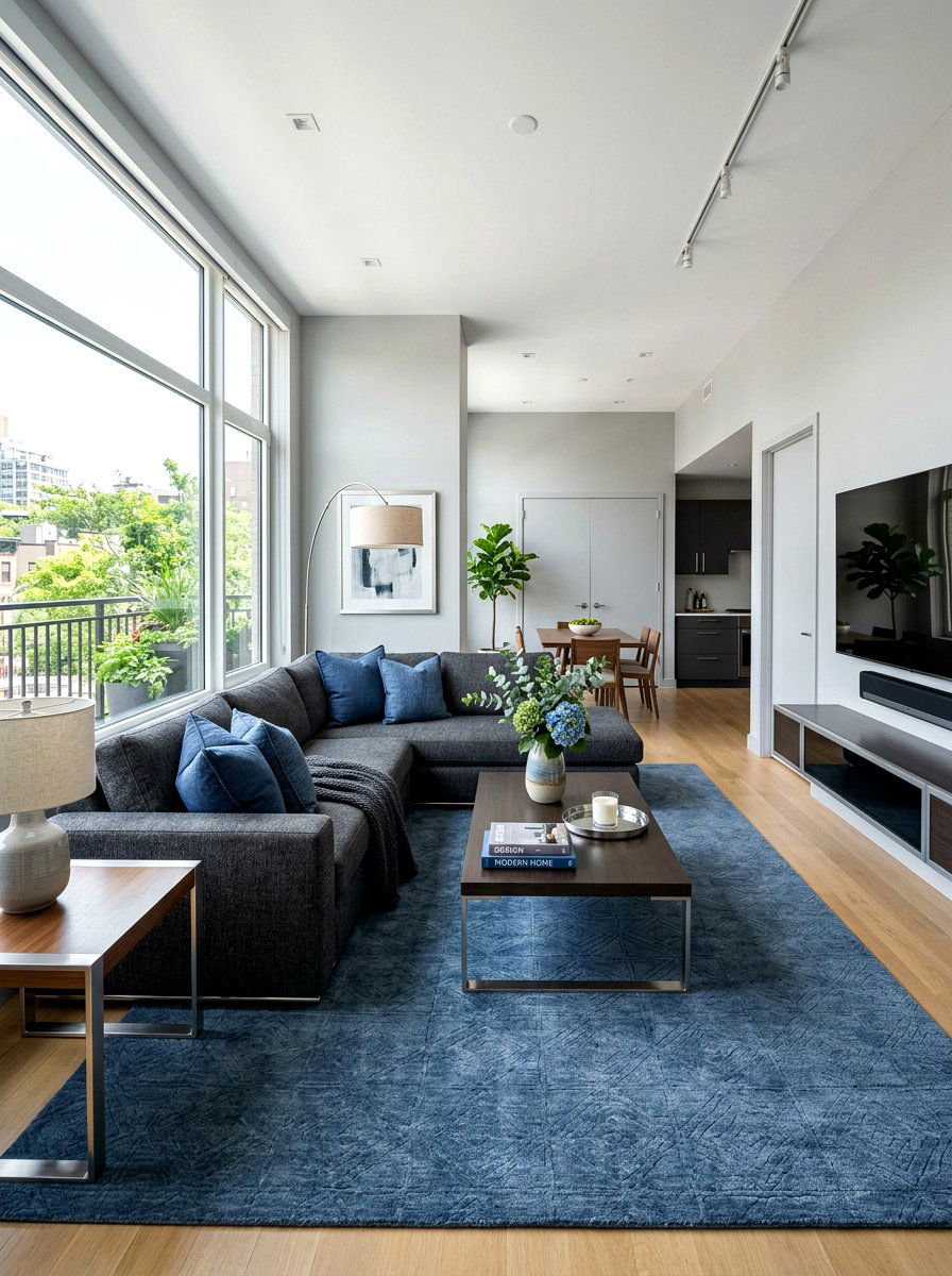 Denim Blue Grey Living Room - 30 denim blue living room ideas