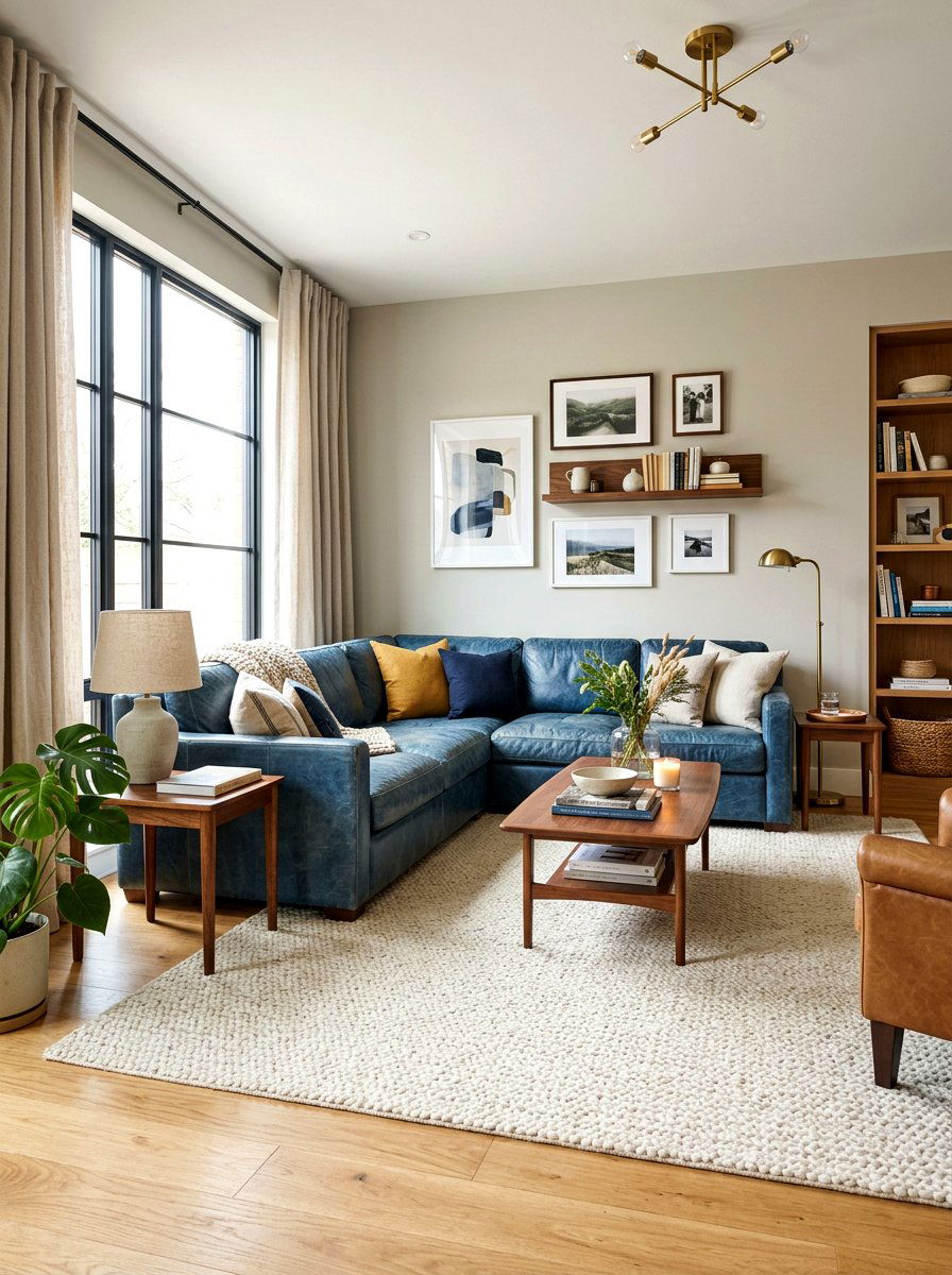 Denim Blue Leather Furniture - 30 denim blue living room ideas