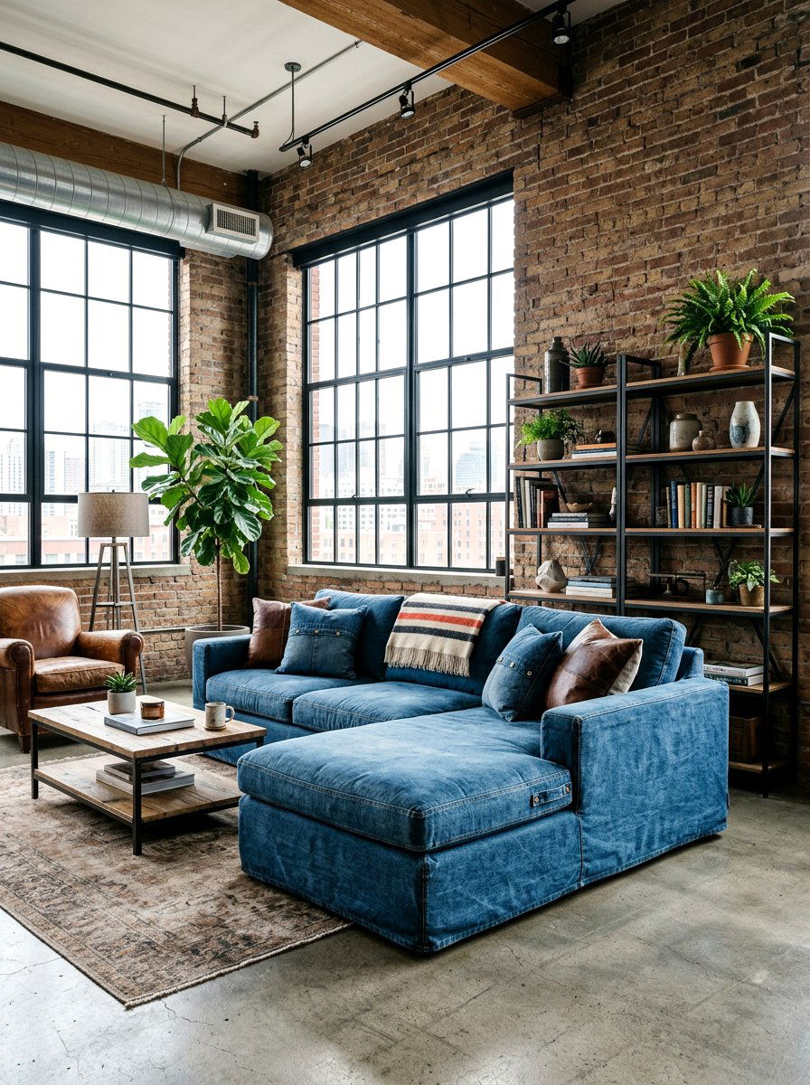 Denim Slipcovered Couch - 30 slipcovered sofa ideas