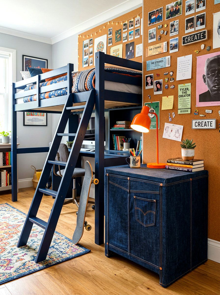 Denim Wrapped Side Table - 30 fabric covered side table ideas