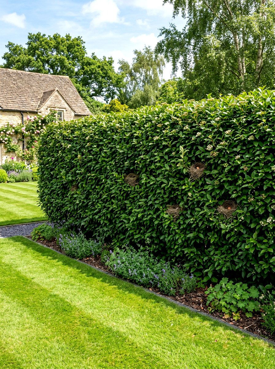 Dense Privacy Hedge - 30 bird friendly backyard ideas