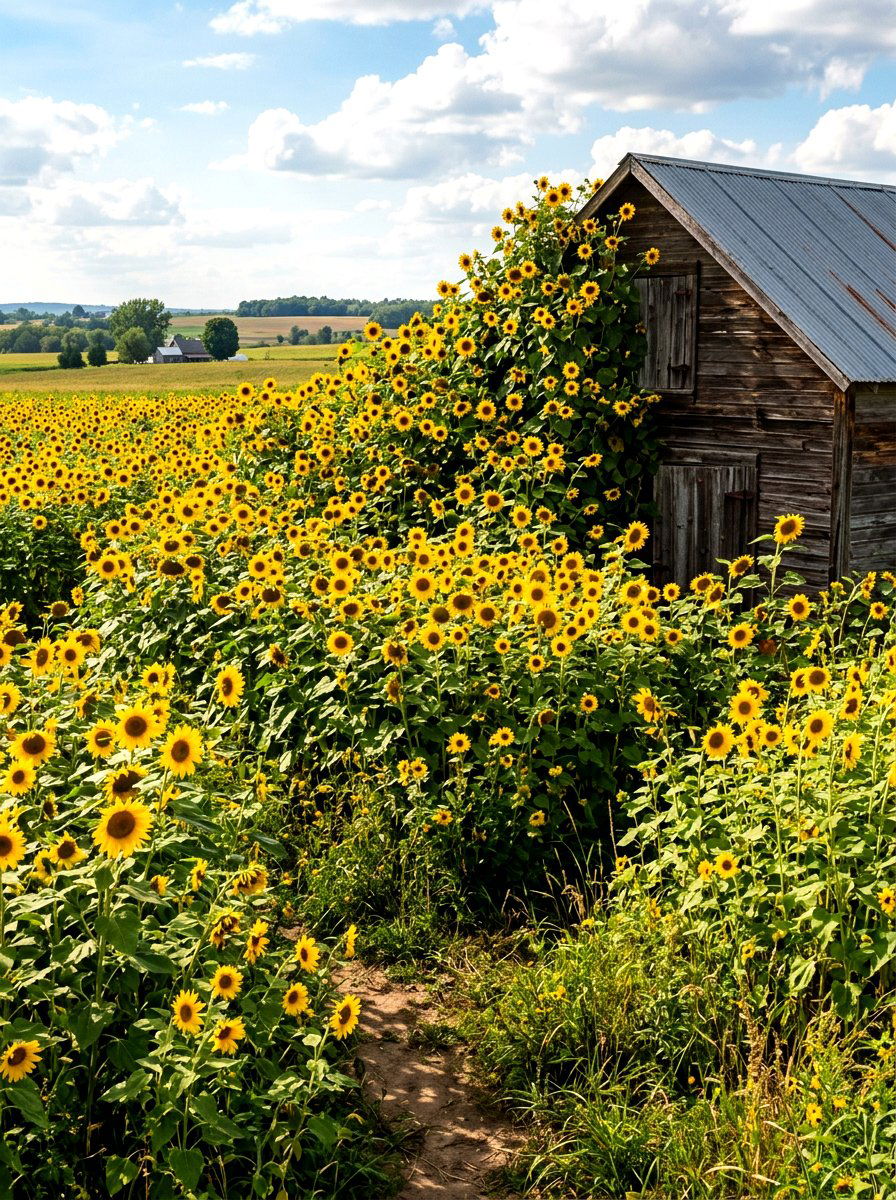 Dense Sunflower Planting - 30 sunflower patch ideas