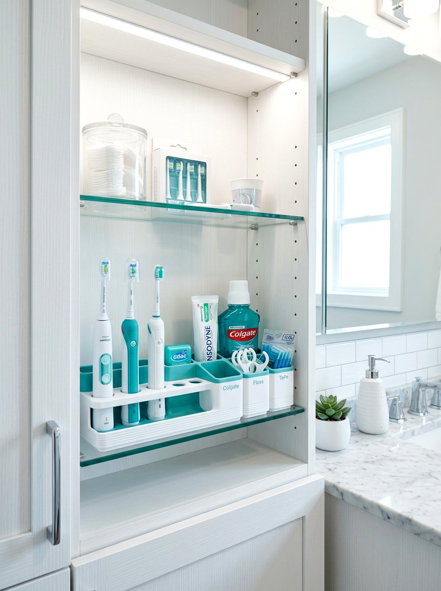 Dental Care Cabinet Organizer - 30 medicine cabinet organization ideas