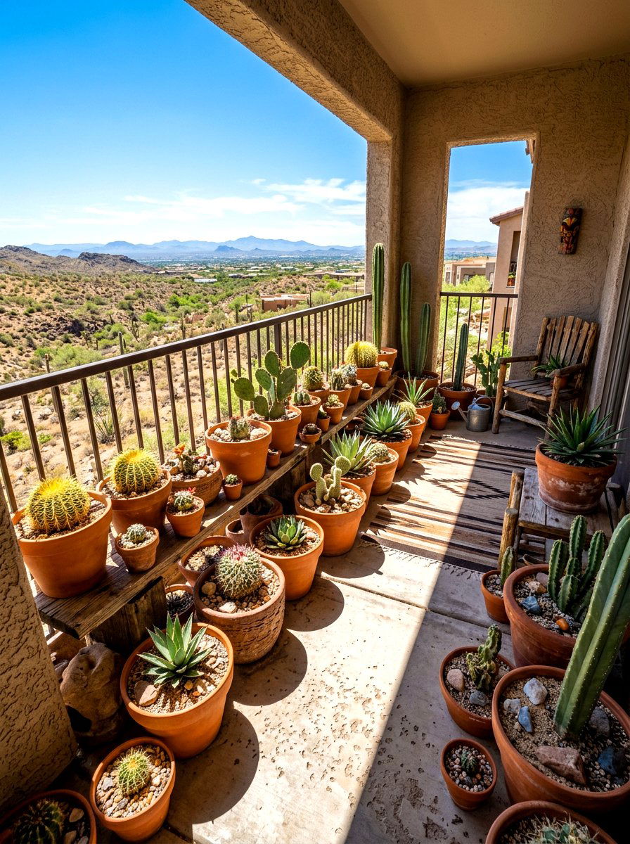 Desert Cactus Garden - 30 condo balcony garden ideas