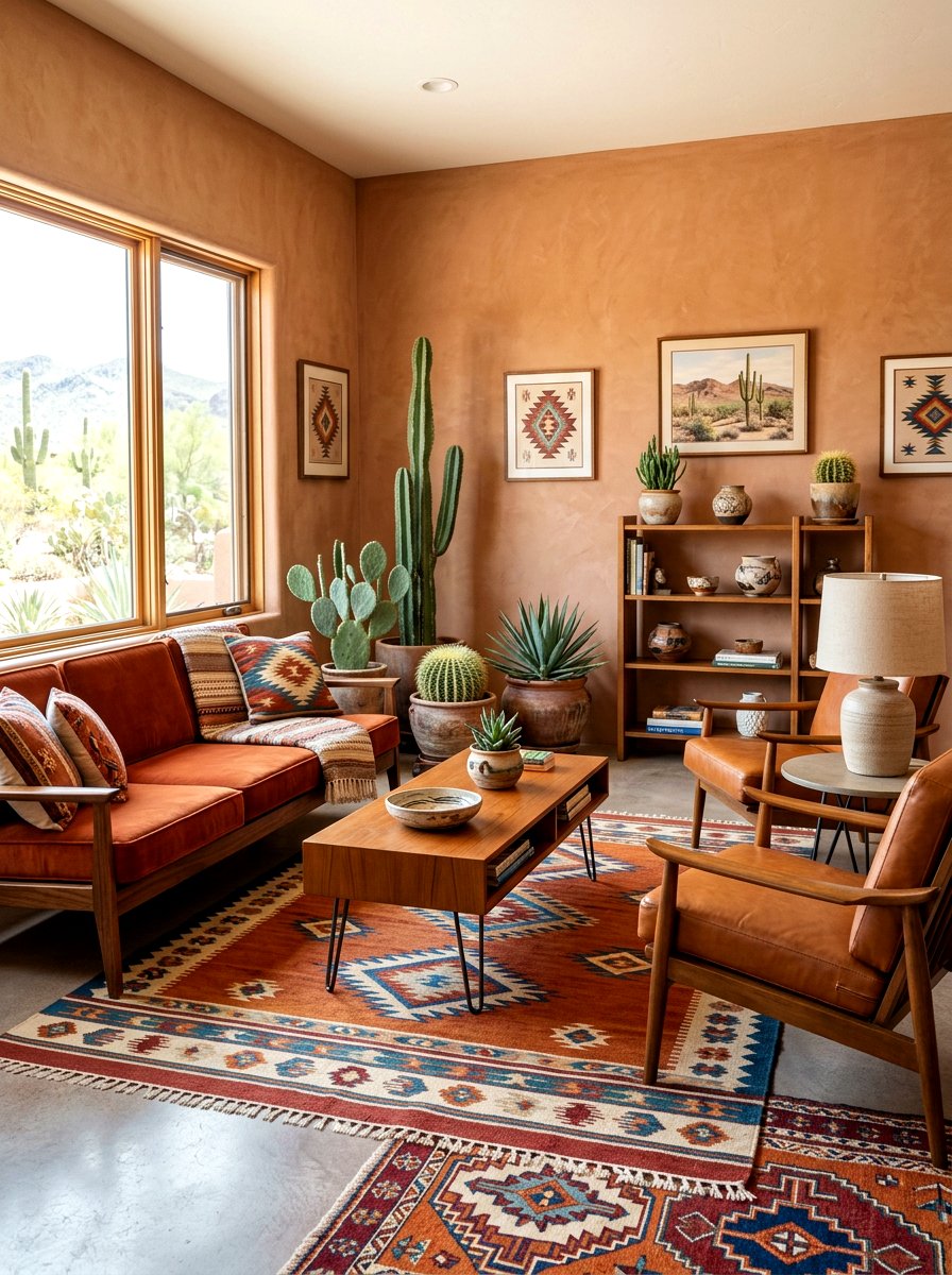 Desert Chic Terracotta Room - 30 terracotta washed living room ideas