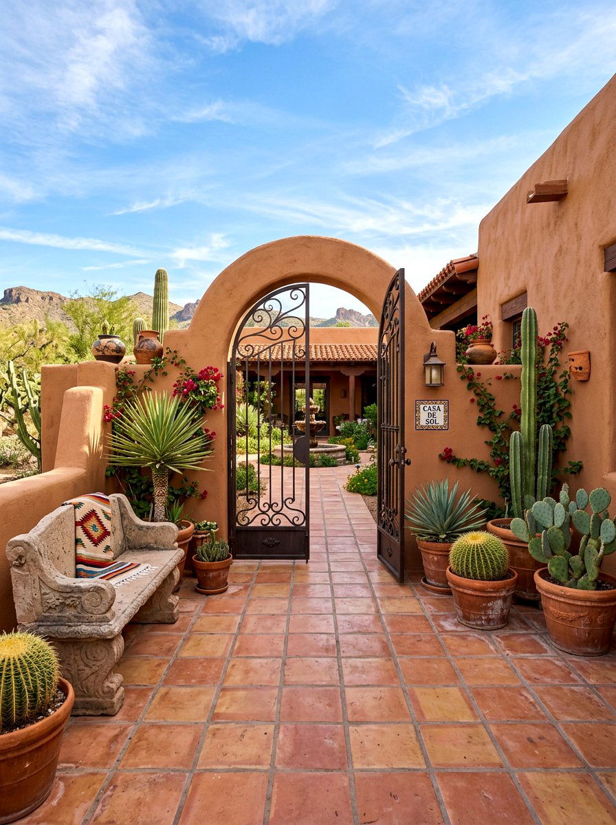 Desert Courtyard Entry - 30 southwestern backyard ideas