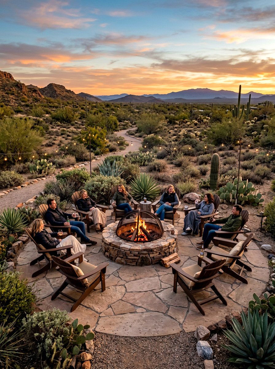 Desert Fire Pit Area - 30 desert landscaping ideas