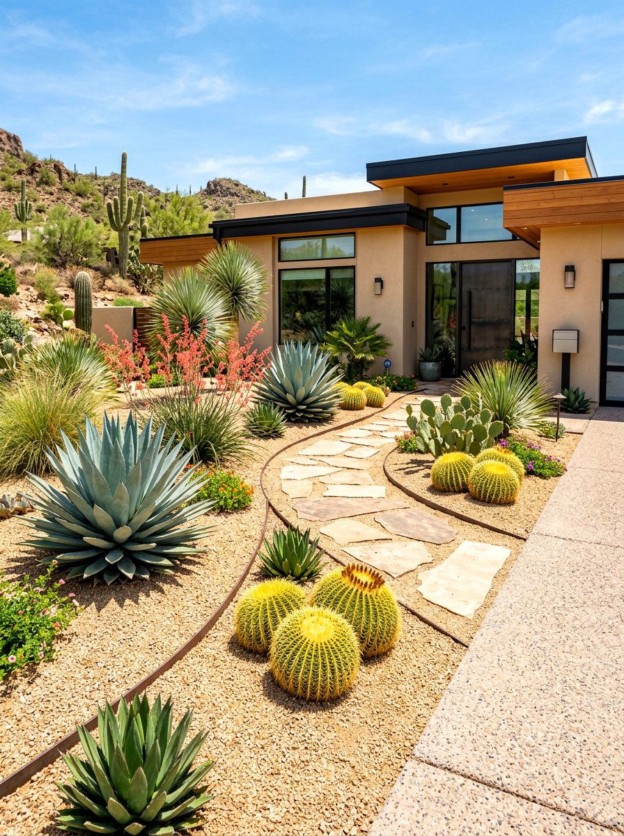 Desert Front Yard - 30 succulent garden ideas