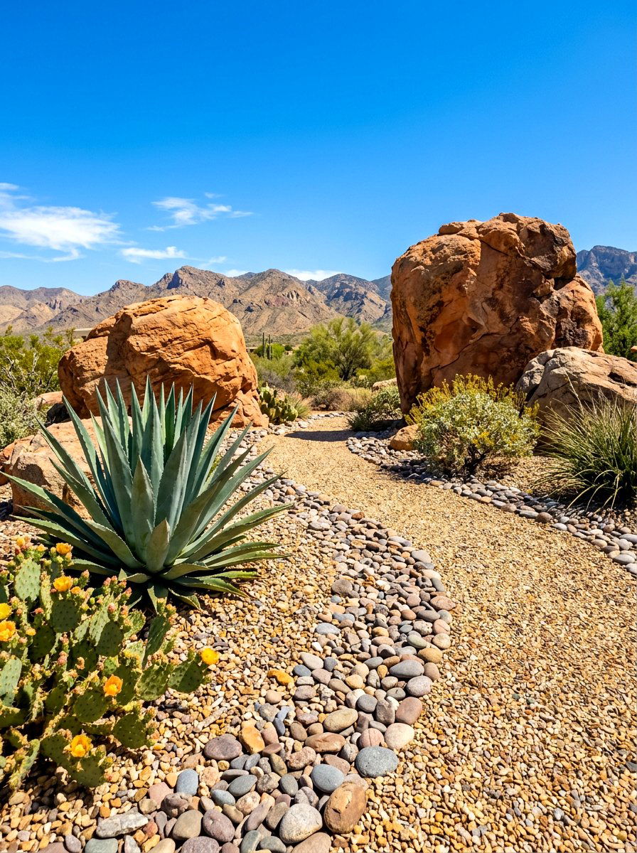 Desert Gravel Landscape - 30 gravel courtyard ideas