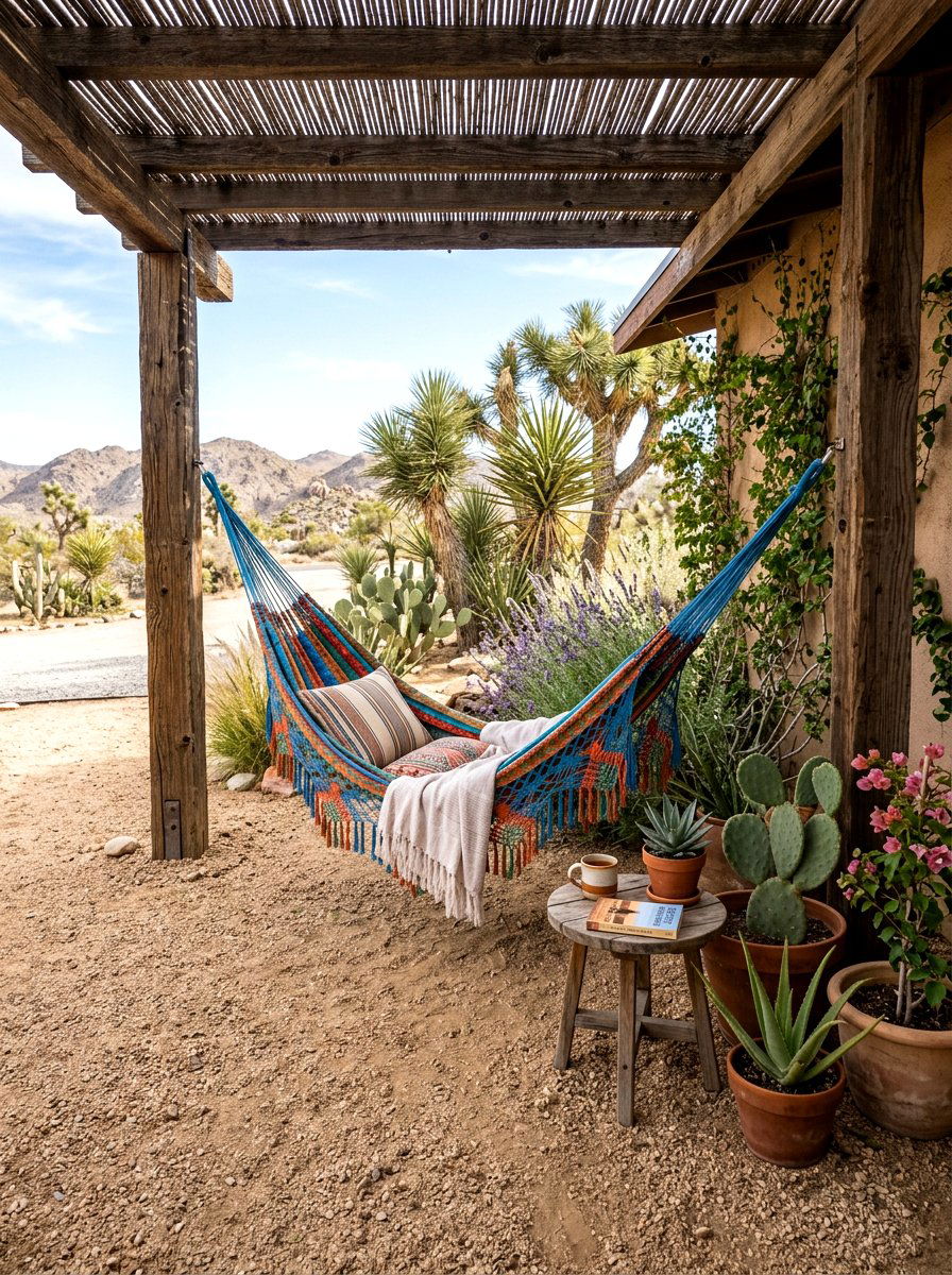 Desert Hammock Nook - 30 southwestern backyard ideas