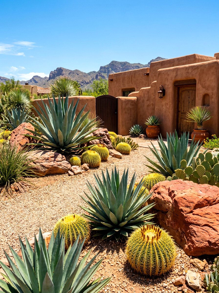 Desert Landscape - 30 pebble garden ideas