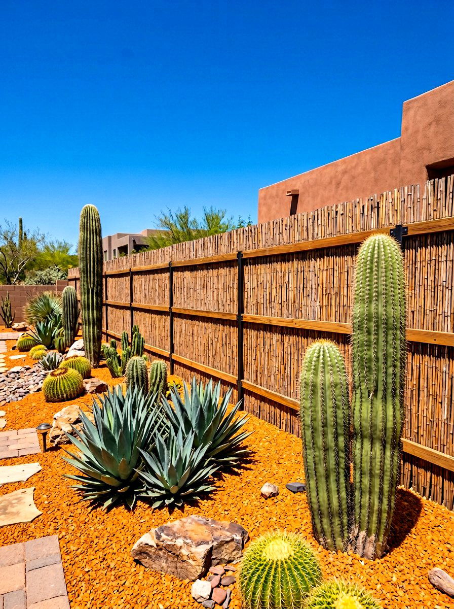 Desert Landscape Accent Wall - 30 reed fence ideas