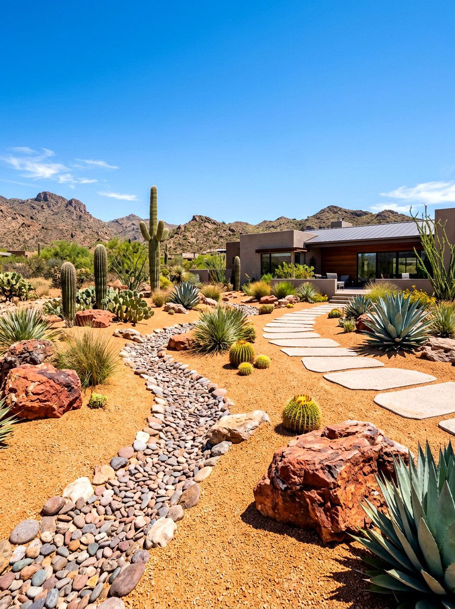 Desert Landscape Gravel Yard - 30 gravel backyard ideas