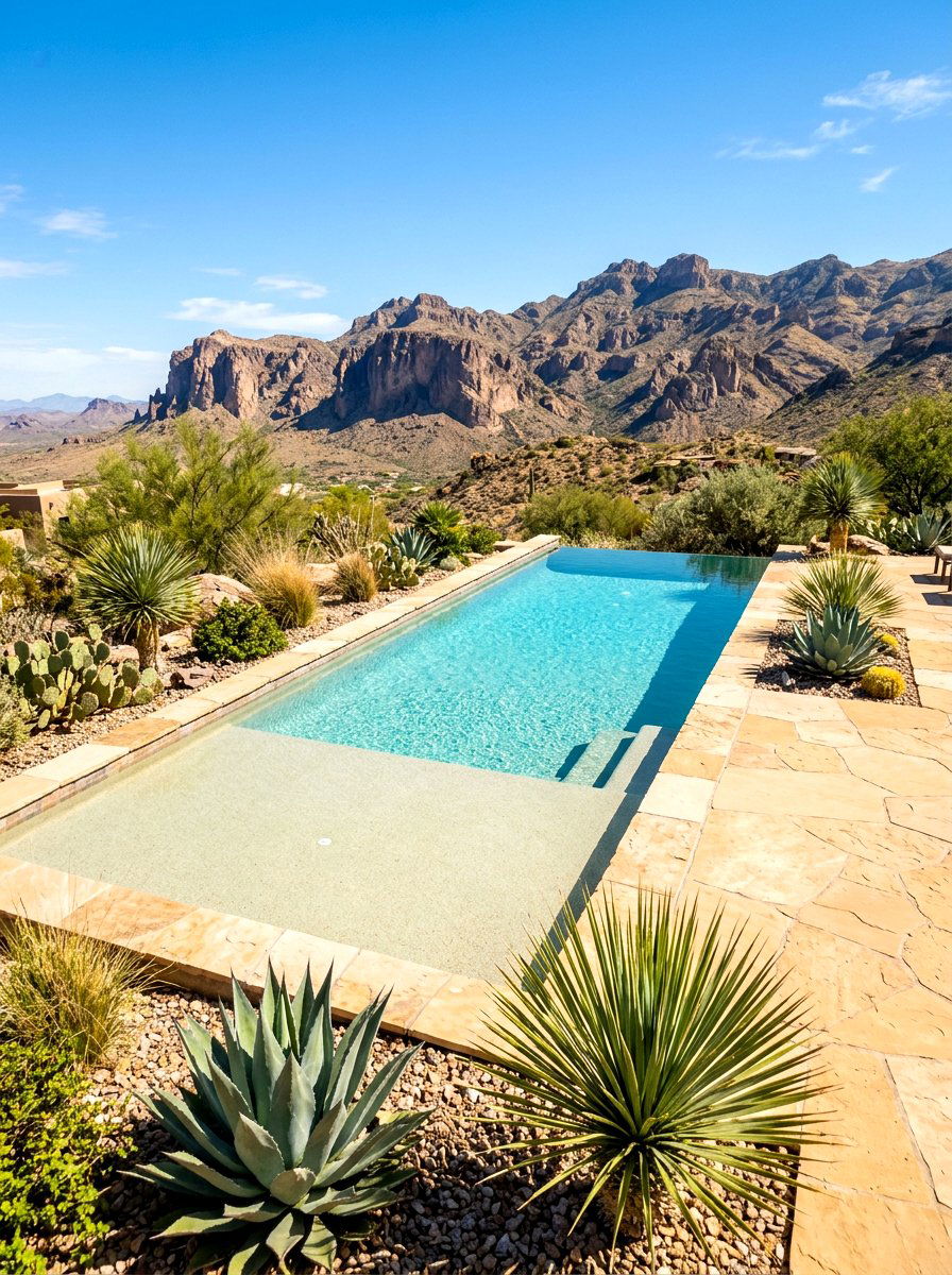 Desert Landscape Pool - 30 backyard pool ideas