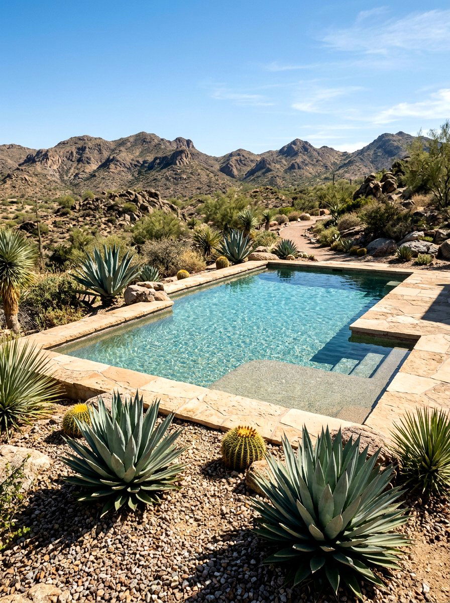 Desert Landscape Pool - 30 family pool ideas