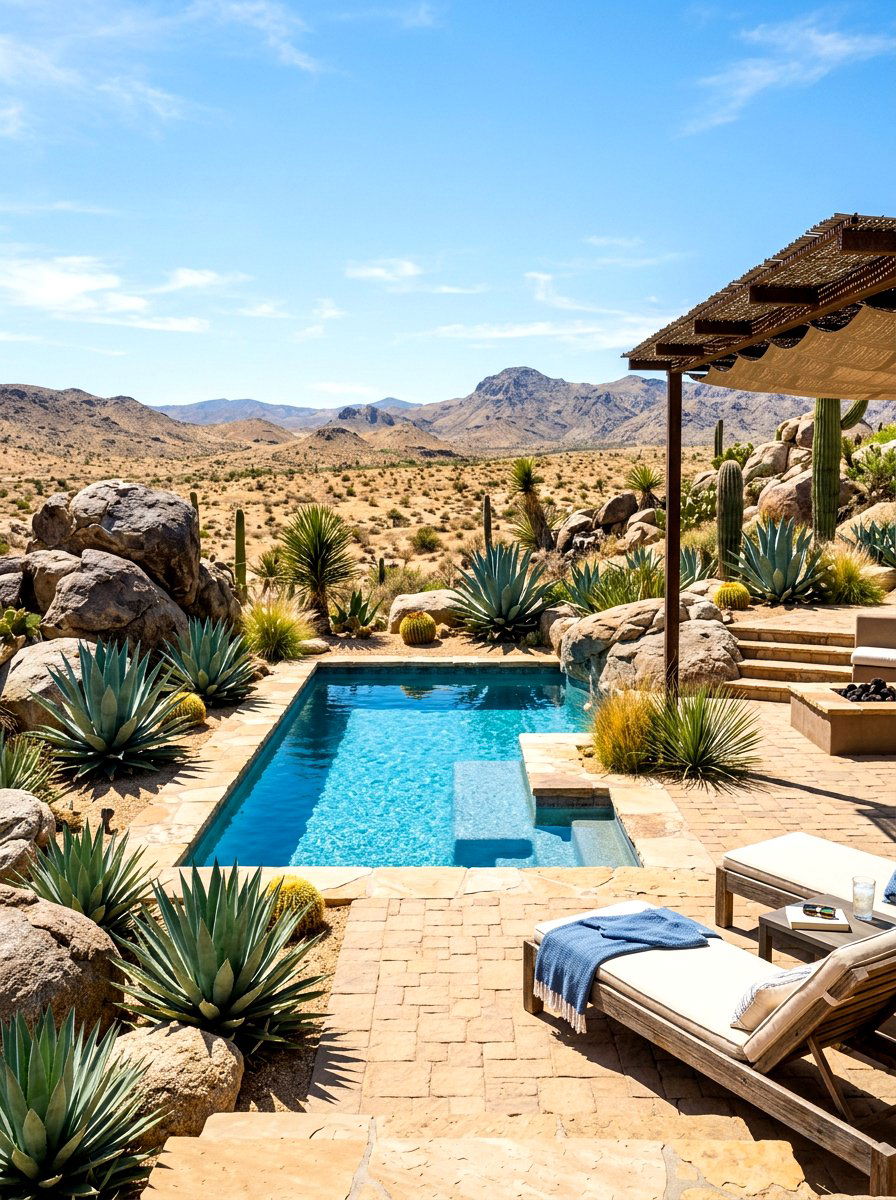 Desert Landscape Pool Patio - 30 plunge pool patio ideas