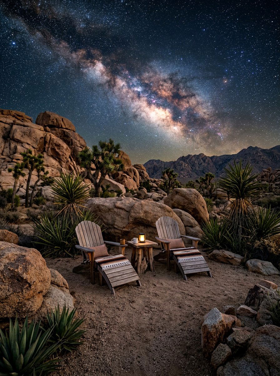 Desert Landscape Seating - 30 stargazing backyard lounge ideas