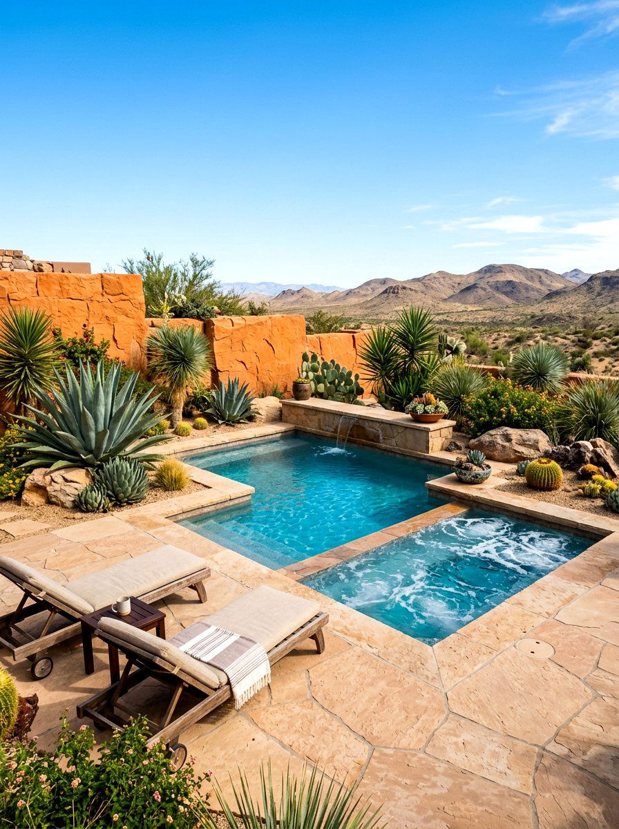 Desert Landscape Spa Pool - 30 spa pool backyard ideas