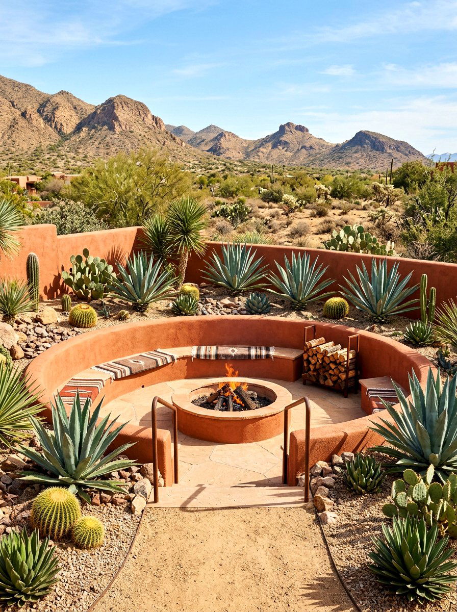Desert Landscaping Sunken Fire Pit - 30 sunken fire pit ideas