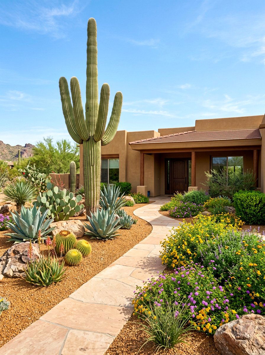 Desert Landscaping - 30 asymmetrical front yard landscaping ideas