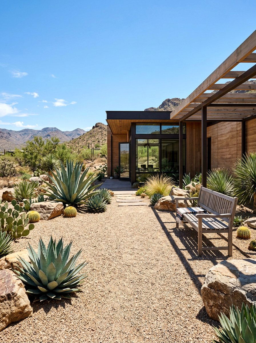 Desert Modern Landscaping - 30 sunset inspired patio ideas