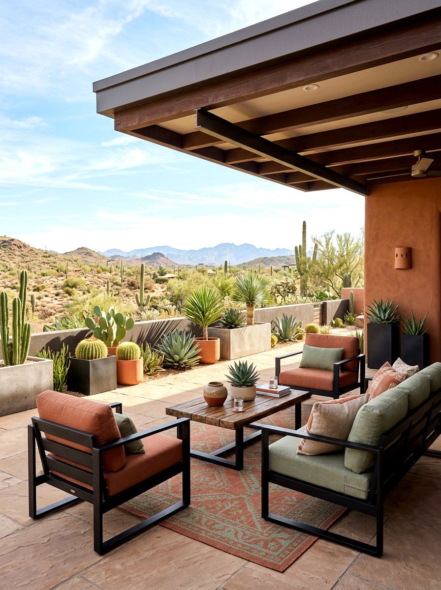 Desert Modern Patio - 30 covered patio lounge ideas
