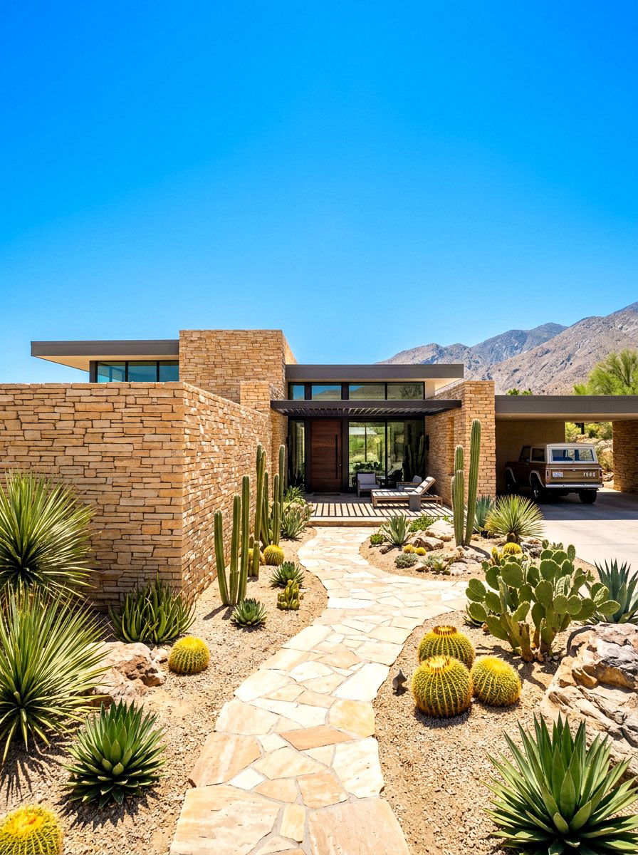 Desert Modern Stone - 30 stone house exterior ideas