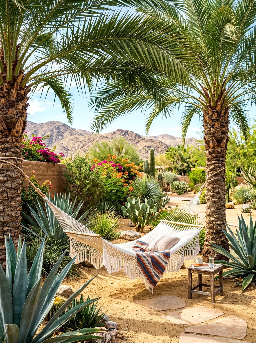 Desert Oasis Hammock - 30 desert patio ideas