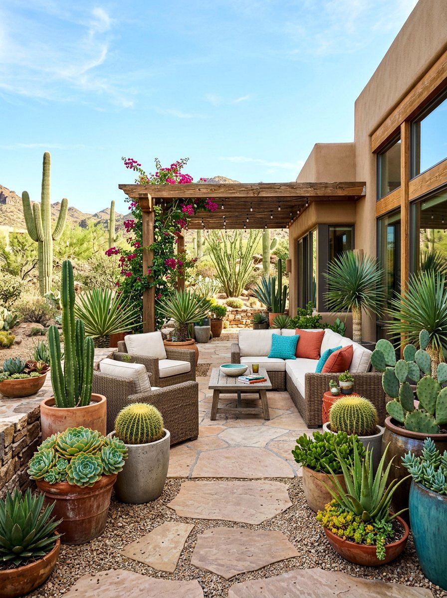 Desert Oasis Patio - 30 succulent garden ideas