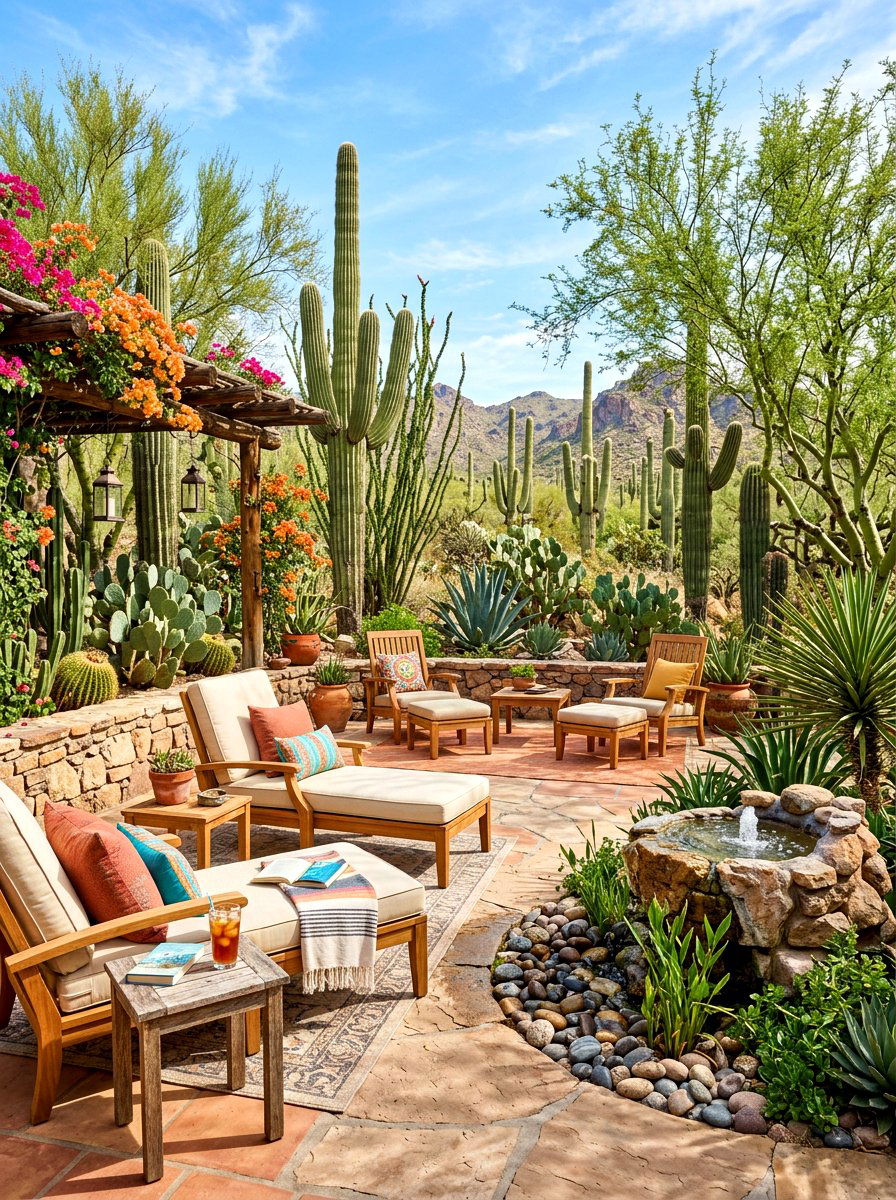Desert Oasis Patio - 30 cactus garden ideas