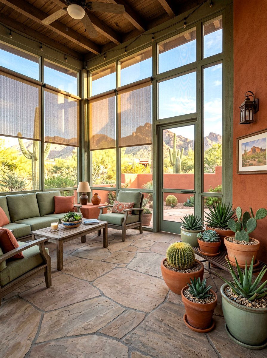 Desert Screened Patio - 30 screened patio ideas